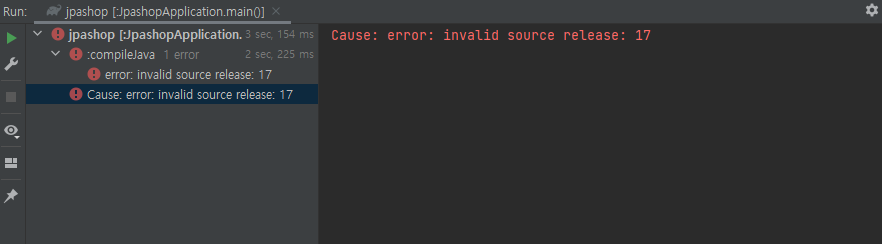 Cause: error: invalid source release: 17